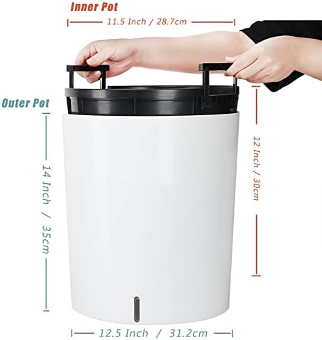 SAROSORA Large Round Self Watering Planter Pot 12.5'' for Home Garden Patio Tall Tree - Image 6