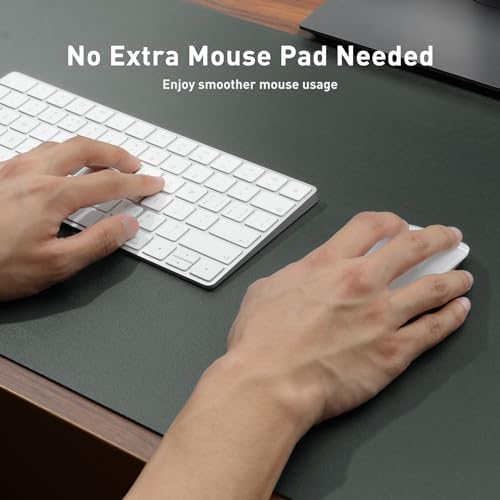 Aothia Faux Leather Desk Mat - Non-Slip PU Leather Desk Blotter, Waterproof Writing Surface, Large Desk Pad for Office & Home (Jungle Green, 55" x 24") - Image 4