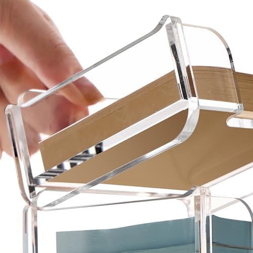 SANRUI Acrylic Sticky Note Holder, 3x3 Inch Stackable Notepad Holder, Clear - Image 3