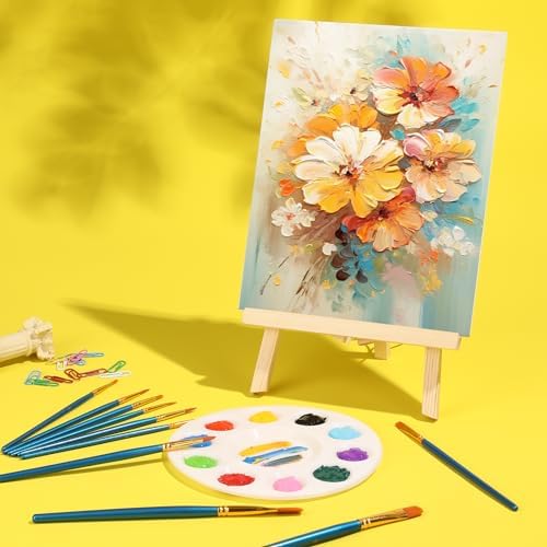 AROIC 208 Pcs Easel Sets with 16 Easels, 160 Brushes, 16 Canvas, 16 Palette - Image 5