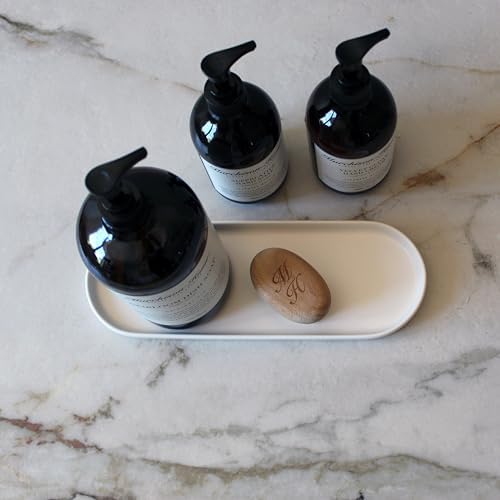 Elegant Ceramic Kitchen Sink Caddy & Bathroom Countertop Tray - Versatile Ceramic Vanity Tray for Home Organization & Decor, Durable & Microwave Safe, 11.8" x 4.1" x 0.8" - Image 4