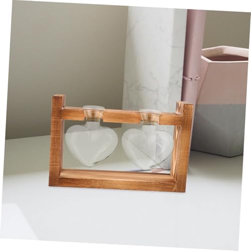 VOSAREA Desktop Hydroponic Vase Wooden Stand Vintage Plant Terrarium for Air Plant Propagation Decor and Floral Displays for Nature and Weddings - Image 4