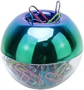 Rainbow Paper Clip Holder Dispenser & 100 Paper Clips by NatSumeBasics