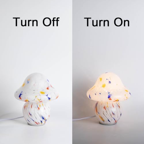 HEQET Mushroom Lamp for Bedroom,Mid Century Modern Lamp for Nightstand, Dimmable Retro Egg Tart Bedside Small Lamps,Unique Home Mushroom Decor Aesthetic Cute Table Lamps for Living Room - Image 4