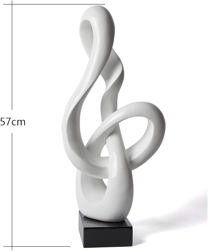 NENBOLEC Sculpture Music Note Decor Modern Statue Gifts Treble Clef Figurine Polyresin Arts White 23 inch