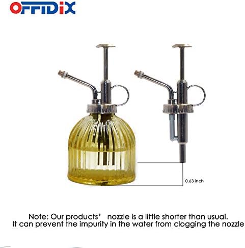 OFFIDIX Glass Plant Mister Yellow Spray Bottle 6.7oz Vintage Plant Atomizer - Image 3