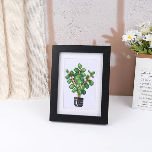 Apomelo 12pcs Small Diamond Art Kits Green Plants, Round Drill Mini Small Diamond Art Kits for Adults Beginners,Mini Diamond Art for Home Wall Desktop Art Decor, 6X8 inches - Image 6