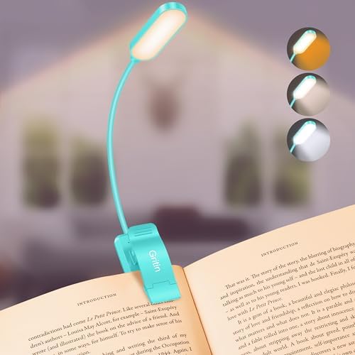 Gritin 16 LED Rechargeable Book Light for Reading in Bed by Gritin