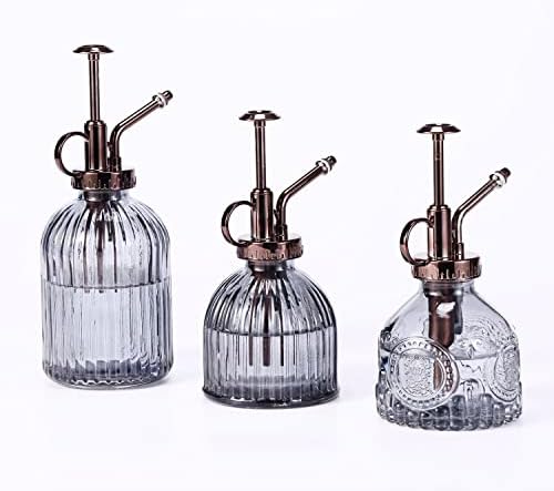 Glass Plant Mister - 6.5" Green Glass Water Spray Bottle with Gold Top Pump, Small Plant Sprayer for Indoor/Outdoor House Plants (Gray+Bronze) - Image 6