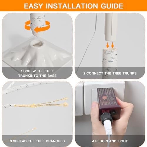 PXBNIUYA 288 LED Birch Tree Light Remote Control,DIY Artificial Tree Light - Image 6