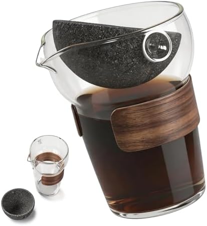 Glass Pour Over Coffee Maker, Coffee Dripper Set with Ceramic Filter, 13.5oz Borosilicate Glass Brewer for Home & Office by Unknown