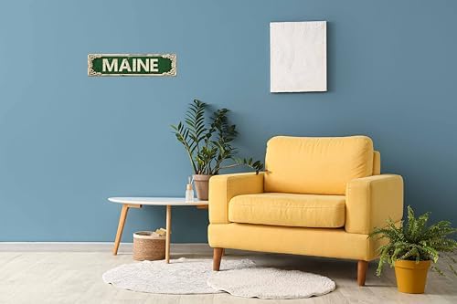 Vintage Tin Maine Sign Retro Metal Sign Suitable For Home Street Shop Garage Bar Farm Garden - Multi-Purpose For Indoor/Outdoor Use Plaque 4x16 Inch - Image 4