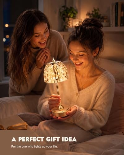 Nusogon Cordless Glass Table Lamp, 5200mAh Small Rechargeable Touch Lamp - Image 6