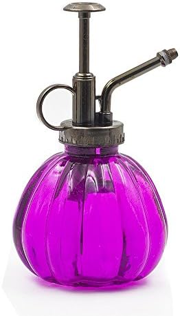 Flower Water Spray Bottle Can Pot Plant Mister | Vintage Pumpkin Style Decorative Glass Plant Atomizer Watering Can Pot with Pump for Terrariums Flowers Potted Plants (Purple) by THYTrading