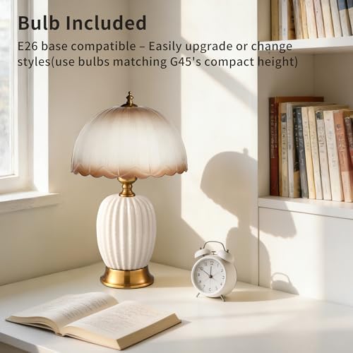 Vintage White Ceramic Cactus Small Table Lamp for Bedroom - Image 6