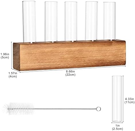 YIBOT Plant Propagation Station, Plant Terrarium with Wooden Stand - Image 2