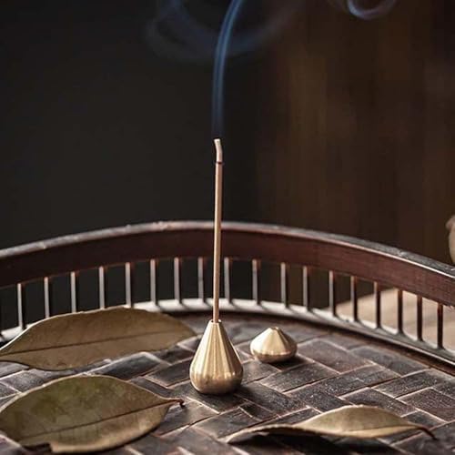 3Pcs Gold Mini Brass Incense Holder, Incense Cone Holder, Portable Coil Incense Holder, Incense Stick Holder for Home Office Teahouse, Water Drop Shape, Incense Holders - Image 2