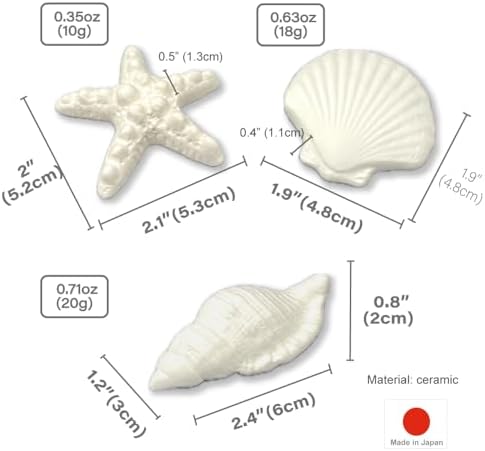 Passive Stone Diffuser 3pcs Set [ Made in Japan ] Non Electric Diffuser for Essential Oil and Aromatherapy (Ceramic/Clay) (1, Marine Life) - Image 6
