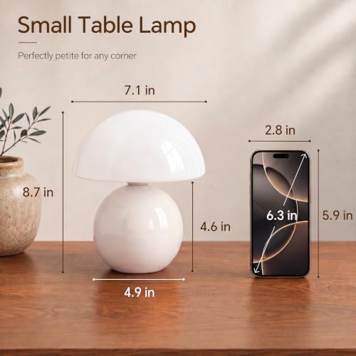 Dawnwake Mushroom Lamp Table Lamps Set of 2 for Bedroom Living Room,White - Image 7