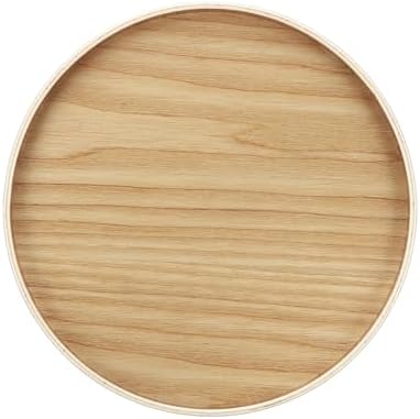 Wooden Serving Tray Round Wood Serving Tray Decorative Platter, 9.5 Inch Fit for Home Decor Kitchen Coffee Table Candle Holder, (Light Brown) by YELARXI