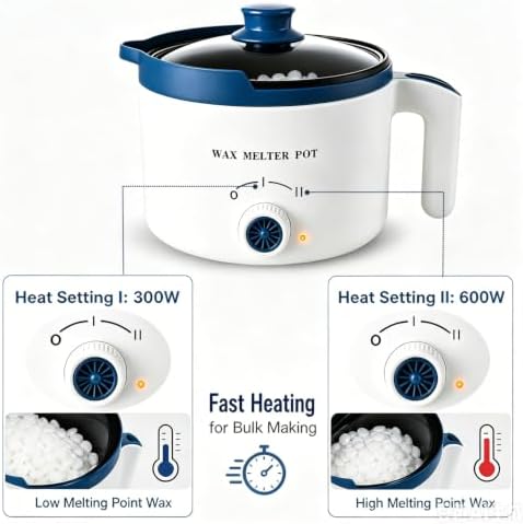 Ksedcon Electric Wax Melting Pot for Candle Making with Thermometer, Wicks - Image 4