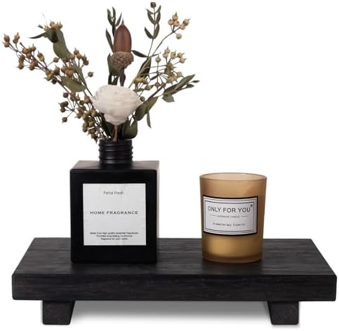 Wood Bathroom Tray Farmhouse Decor Kitchen Soap Holder, 9"x6" Black by zoocatia