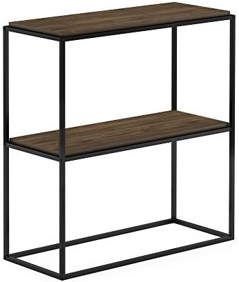 Furinno Moretti 2-Tier Metal Frame Storage Shelves, Columbia Walnut - Image 5