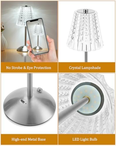 Nusogon 4 Pack Rechargeable Cordless Table Lamp, Touch Control Desk Lamp - Image 6
