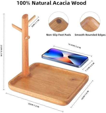 Acacia Wood Key Tray for Entryway Table (Square) - Image 3