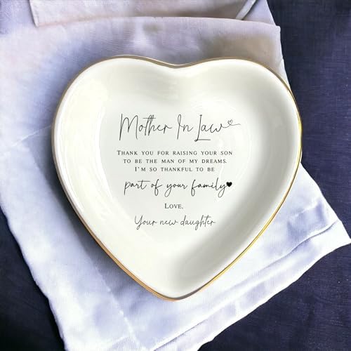 Mother in Law Ring Dish, Heart Jewelry Holder, Mother of the Groom Wedding Keepsake, Second Mom Appreciation Present, Future Mum Trinket Tray - Image 2
