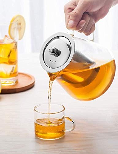 TMOST Glass Teapot with Infuser Tea Pot 1300ml/43oz Tea Kettle Stovetop Safe Blooming and Loose Leaf Tea Maker Set (43oz/ 1300ml) - Image 6
