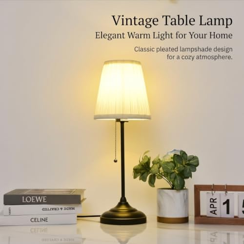 Modern Table Lamp for Bedroom, Black Bedside Lamp Nightstand Lamp - Image 6