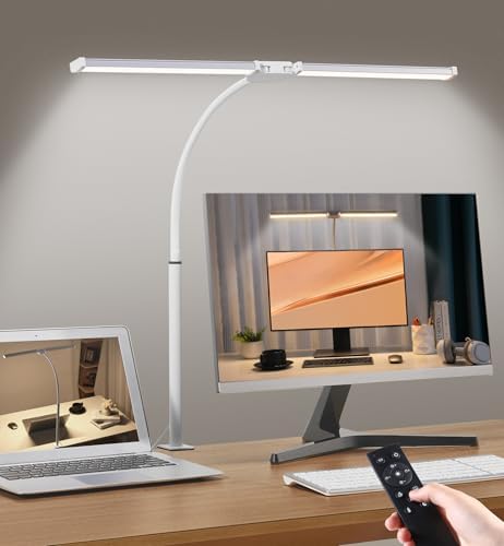 Motumen Led Desk Lamp for Home Office, Eye-Care Desk Light Clamp, White by Unknown