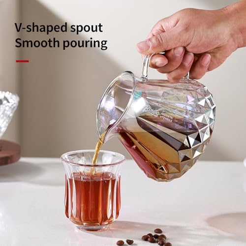Bincoo Pour Over Coffee Maker&Dripper, Style Cone Filter + 600ml Glass Coffee Server, Manual Coffee Brewer Set, Reusable Coffee Filter Holder, Great Gift for Coffee Enthusiasts（Multicolor） - Image 4
