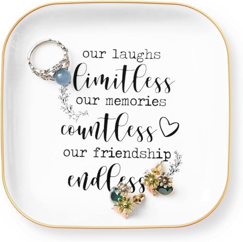 Best Friend Birthday Gifts For Women Friendship Ring Dish Bff Trinket Tray by PUDDINGCABIN