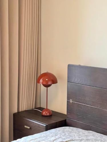 Flower Bud Lamp, Big Mushroom Table Lamp, 20" Tall, Plug-In, Brown Red - Image 2