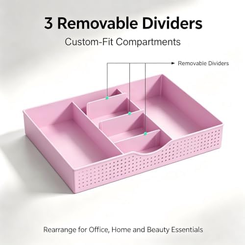 gianotter Desk Organizers and Accessories, Monitor Stand with Drawer and 2 Pen Holder, Desktop Organizer Suitable for Offices and Dormitories (Pink) - Image 4