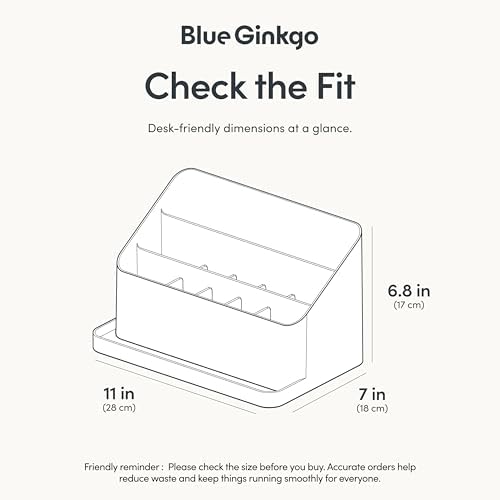 BLUE GINKGO Desk Organizer, Office Supplies, White, Made in Korea - Image 3