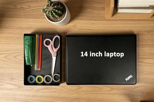 Amazon Basics Rectangular Plastic Desk Organizer with Storage Trays, Accessory Tray for Office Supplies and Pen Holder, 9.4 x 6.7 x 2 inch, Black (Pack of 2) - Image 6