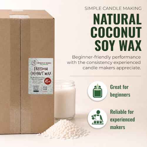 American Soy Organics Freedom Coconut Soy Wax Beads, Candle Wax, 45 lbs - Image 2