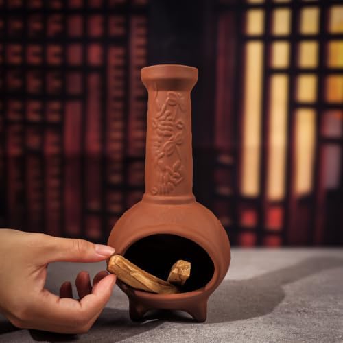 MOUGIGI Handmade Terracotta Palo Santo Holder, Mini Chiminea Incense Dish - Image 5