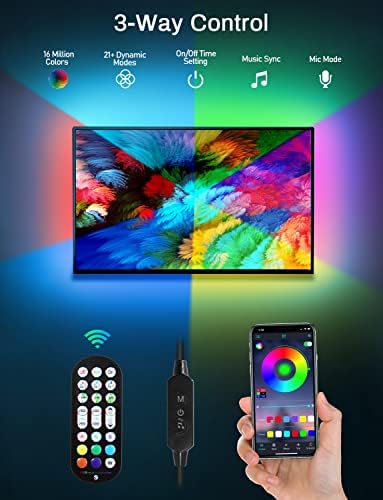 MATICOD LED Lights for TV Led Backlight, 16.4ft RGB Led Strip Lights for TV Lights Behind, USB Led Light Strip for 55-70in TV, Bluetooth APP Control Music Sync Ambient Lighting for Gaming Room - Image 5