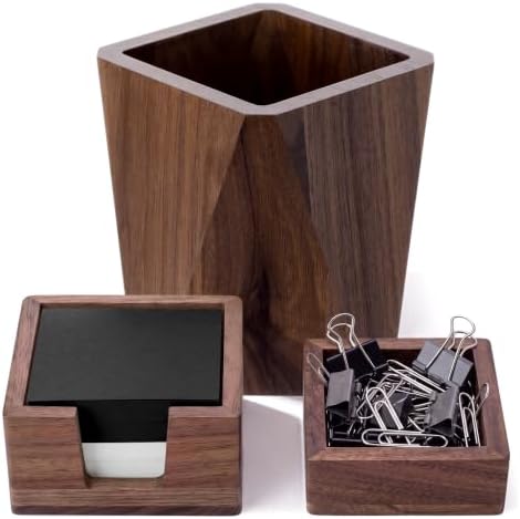 Novabright 3 Pcs Walnut Wooden Desk Organizer Set Office Desk Accessories by Unknown
