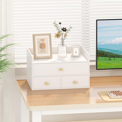 Bamboo Desk Organizer - Stackable, No Assembly Required, Ideal for Office/Home Use - Perfect for Toiletries, Stationery, Accessories. (White, Fence three Desk Organizer) - Image 7