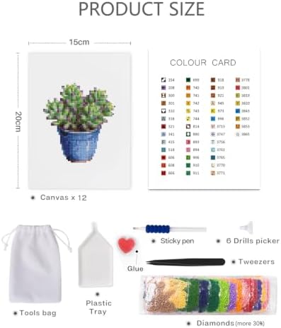 PeakLuv Small Diamond Art Kits, Succulents Mini Diamond Painting for Adults - Image 2