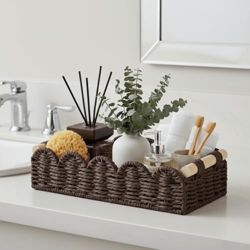 CubesLand Toilet Paper Storage Basket Organizer, Small Wicker Decor Basket - Image 5