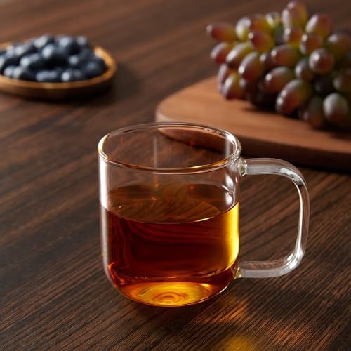Glass Coffee Mugs, 8 oz iced coffee cups, Clear Tea Cups Set of 4, Glass Mugs with Handles, Glass Cups for Latte, Cappuccino, and Tea - Image 5