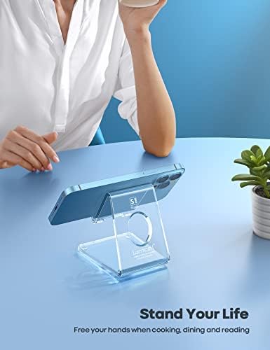 Lamicall Clear Acrylic Cell Phone Stand, Office Desk Decor Accessories - Image 2