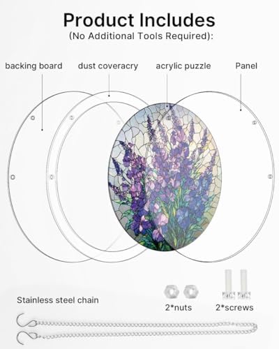 Acrylic Jigsaw Puzzle Suncatcher - Violet Garden - Image 6