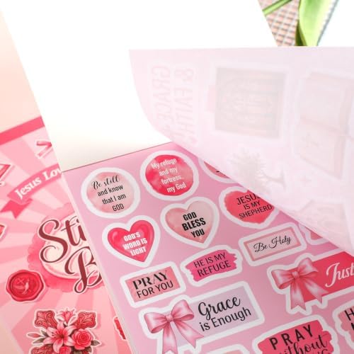 500+ Christian Stickers Book for Scrapbooking,Religious Bible Verse Sticker Book, Religious Scrapbook Journaling Planner, Bible Study Prayer Vision Board Supplies for Women - Image 6